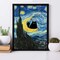 Van Gogh Starry Night Cat Diamond Painting Kits for Adults 12 x 16 x 0.1 inches